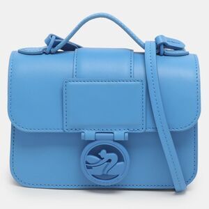 Longchamp Box Trot Blue Leather Shoulder Bag